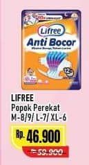 Promo Harga Lifree Popok Perekat Menyerap dan Kering M8, M9, L7, XL6 6 pcs - Alfamart