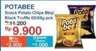 Promo Harga Potabee Snack Potato Chips BBQ Beef, Black Truffle 65 gr - Indomaret