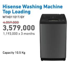 Promo Harga HISENSE WTHD1101T Washing Machine  - Electronic City