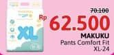 Promo Harga Makuku Comfort Fit Diapers Pants XL24 24 pcs - Alfamidi