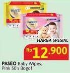 Promo Harga Paseo Baby Wipes With Chamomile Extract, With Jojoba Oil per 2 pcs 50 sheet - Alfamidi