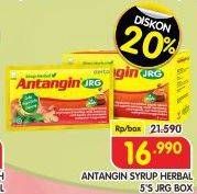 Promo Harga Antangin Jrg Syrup Herbal per 5 sachet 15 ml - Superindo