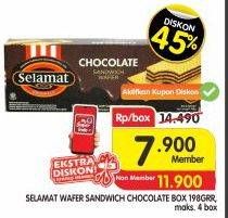 Promo Harga SELAMAT Wafer Chocolate 198 gr - Superindo