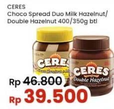 Promo Harga Ceres Choco Spread Double Hazelnut, Choco Hazelnut 350 gr - Indomaret