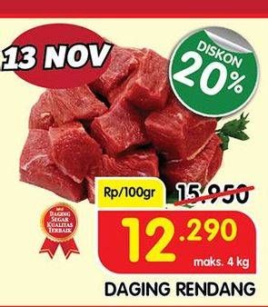 Promo Harga Daging Rendang Sapi per 100 gr - Superindo