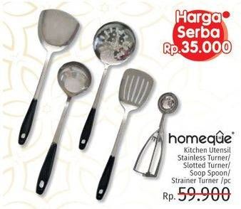 Promo Harga HOMEQUE Kitchen Utensil Stainless  - LotteMart