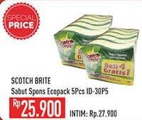 Promo Harga 3M SCOTCH BRITE Sabut Spon Ecopack ID-30P5 5 pcs - Hypermart