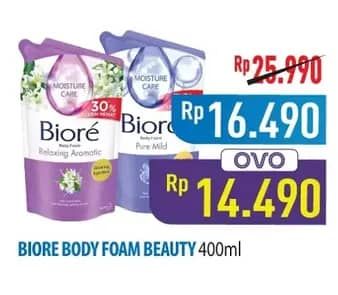 Promo Harga Biore Body Foam Beauty Relaxing Aromatic, Pure Mild 400 ml - Hypermart