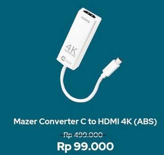 Promo Harga MAZER Converter USB-C to HDMI 4K 1 pcs - iBox