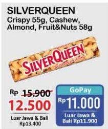 Promo Harga Silver Queen Chocolate Almonds, Cashew, Crispy, Fruit Nuts 55 gr - Alfamart