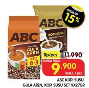 Promo Harga ABC Kopi Susu, Gula Aren per 10 sachet 30 gr - Superindo