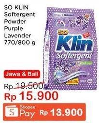 Promo Harga SO KLIN Softergent Purple Lavender 770 gr - Indomaret