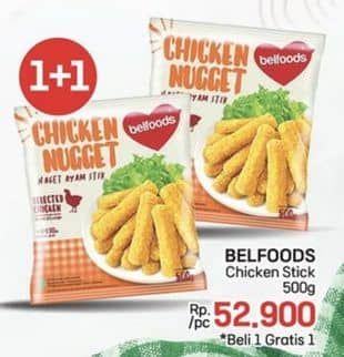 Promo Harga Belfoods Nugget Chicken Nugget Stick 500 gr - LotteMart