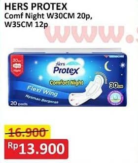 Promo Harga Hers Protex Comfort Night Wing 30cm, Wing 35cm 12 pcs - Alfamart