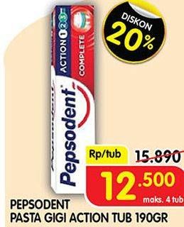 Promo Harga PEPSODENT Pasta Gigi Action 123 190 gr - Superindo