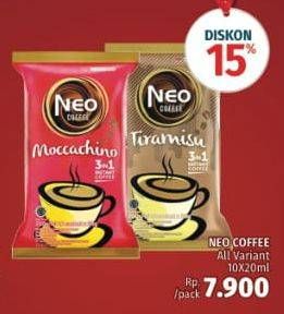Promo Harga Neo Coffee 3 in 1 Instant Coffee All Variants per 10 sachet 20 gr - LotteMart