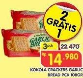Promo Harga KOKOLA Crackers Garlic Bread per 2 bungkus 108 gr - Superindo
