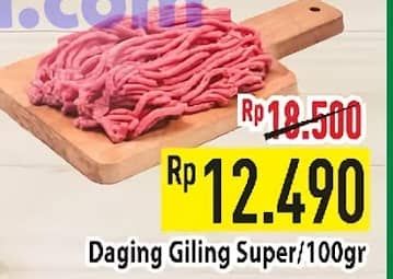 Promo Harga Daging Giling Sapi Super per 100 gr - Hypermart