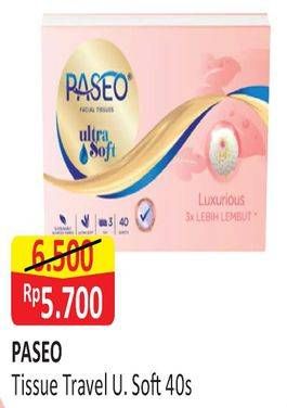 Promo Harga PASEO Facial Tissue Ultra Soft 40 pcs - Alfamart