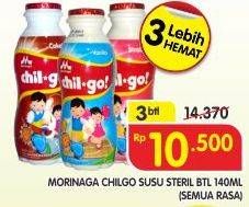 Promo Harga MORINAGA Chil Go UHT All Variants per 3 botol 140 ml - Superindo