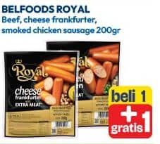 Promo Harga Belfoods Royal Sausages Beef Frankfurter, Cheese Frankfurter, Smoked Chicken 200 gr - Hypermart