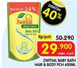 Promo Harga Zwitsal Natural Baby Bath 2 In 1 600 ml - Superindo