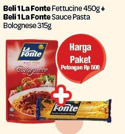 Promo Harga Fettucine 450g + Saus Pasta Bolognese 315g  - Carrefour
