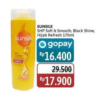 Promo Harga SUNSILK Shampoo Soft & Smooth, Black Shine, Hijab Refresh 170ml  - Alfamidi