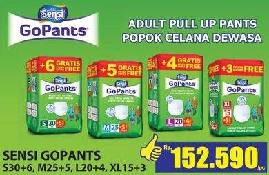 Promo Harga SENSI GoPants Adult Diapers S30+6, M25+5, L20+4, XL15+3  - Hari Hari