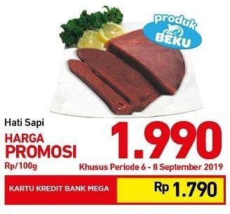 Promo Harga Beef Liver (Hati Sapi) per 100 gr - Carrefour