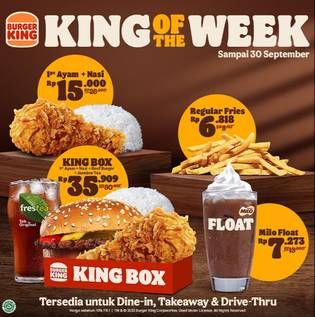 Promo Harga Burger King Menu  - Burger King
