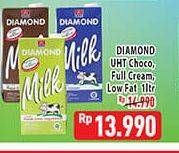 Promo Harga DIAMOND Milk UHT Chocolate, Full Cream, Low Fat High Calcium 1000 ml - Hypermart