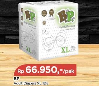 Promo Harga Bulk Pack Bp Adult Diapers XL12 12 pcs - TIP TOP