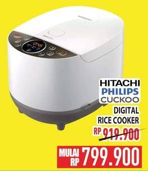 Promo Harga HITACHI/PHILIPS/CUCKOO Digital Rice Cooker  - Hypermart