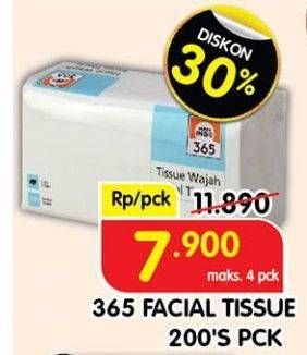 Promo Harga 365 Facial Tissue 200 sheet - Superindo