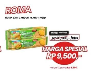 Promo Harga Roma Sari Gandum Peanut Butter 115 gr - Carrefour