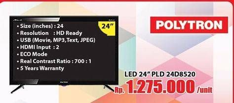 Promo Harga POLYTRON PLD 24D8520 | LED TV 24"  - Hari Hari