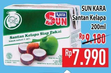 Promo Harga Sun Kara Santan Kelapa 200 ml - Hypermart