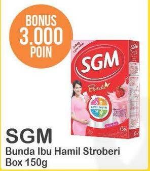 Promo Harga SGM Bunda Susu Ibu Hamil & Menyusui Stroberi 150 gr - Alfamart