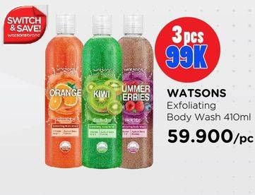 Promo Harga WATSONS Exfoliating Body Wash 410 ml - Watsons