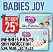 Promo Harga Merries Pants Skin Protection XL22, S34, M30, L26 22 pcs - Hypermart