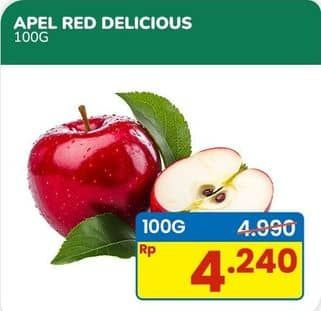 Promo Harga Apel Red Del USA per 100 gr - Indomaret