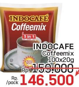 Promo Harga Indocafe Coffeemix 3in1 per 100 sachet 20 gr - LotteMart