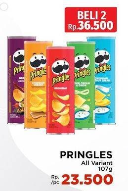 Promo Harga Pringles Potato Crisps All Variants 107 gr - Lotte Grosir