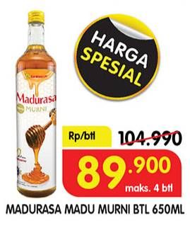 Promo Harga MADURASA Madu Murni All Variants 650 ml - Superindo