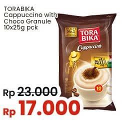 Promo Harga Torabika Cappuccino Extra Choco Granule per 10 sachet 25 gr - Indomaret