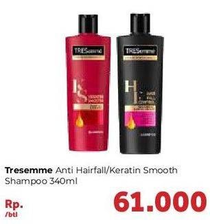 Promo Harga TRESEMME Shampoo Hair Fall Control, Keratin Smooth 340 ml - Carrefour