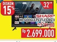Promo Harga Sharp TV with Google Assistant 2T-C32EG1i  - Hypermart