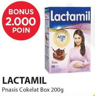 Promo Harga LACTAMIL Pregnasis Susu Bubuk Ibu Hamil Cokelat 200 gr - Alfamart