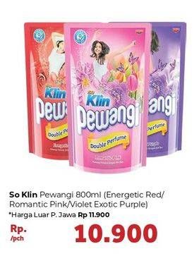 Promo Harga SO KLIN Pewangi Exotic Purple, Romantic Pink 800 ml - Carrefour
